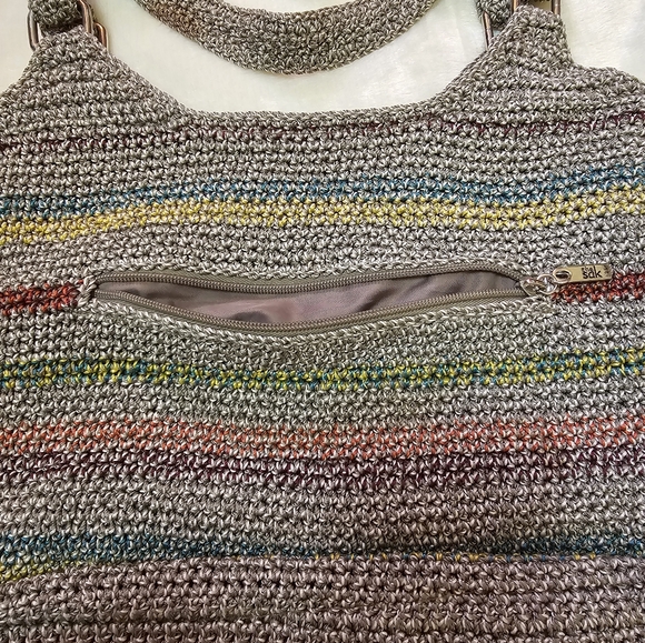 The Sak Woven Hobo Tote Multicolor Large Handbag Purse Women's Beach Gypsy Boho - Picture 5 of 14